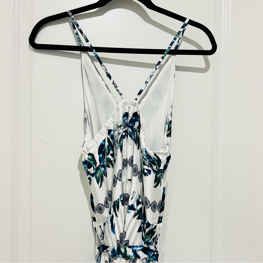 White House Black Market Blue and Green Patterned Maxi Dress - Picture 5 of 13